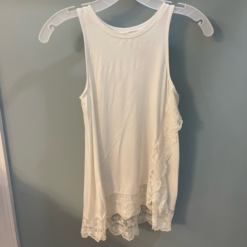 AMERICAN EAGLE OUTFITTERS Oversized Soft and Sexy Tank, White, Size XXS